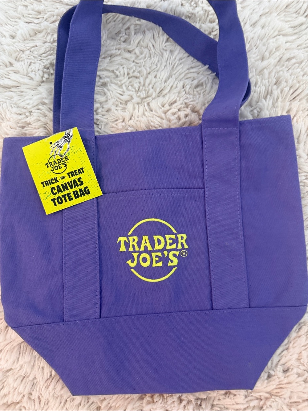 NWT Viral 2025 Trader Joe's Purple Canvas Tote Bag - Small Everyday Carry